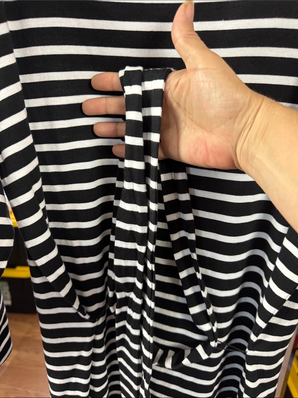 Sanctuary Striped Henley Belted Dress Black White Large NWOT - Picture 6 of 7